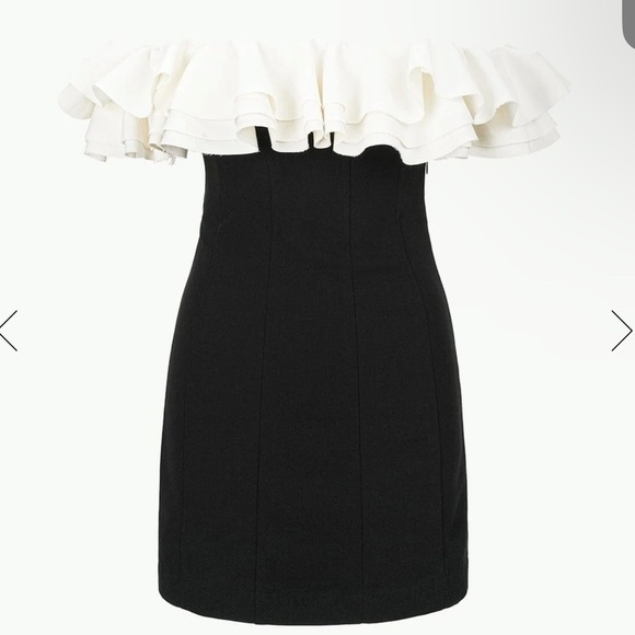 Staud KIARA DRESS BLACK IVORY - Picture 4 of 8